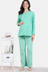 Zivame Maternity Desi Drama Knit Cotton Pyjama Set - Florida Keys — thumbnail 2
